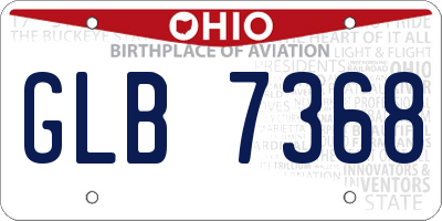 OH license plate GLB7368