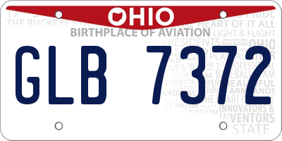 OH license plate GLB7372