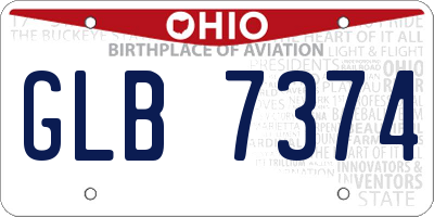 OH license plate GLB7374