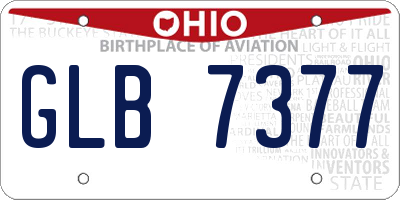 OH license plate GLB7377