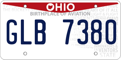 OH license plate GLB7380