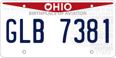 OH license plate GLB7381