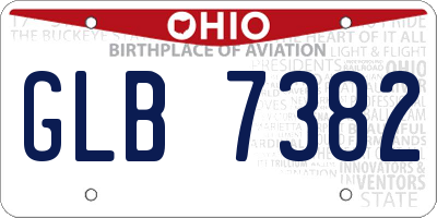 OH license plate GLB7382
