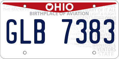 OH license plate GLB7383