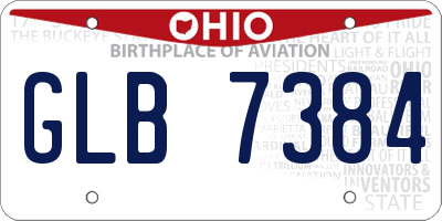 OH license plate GLB7384