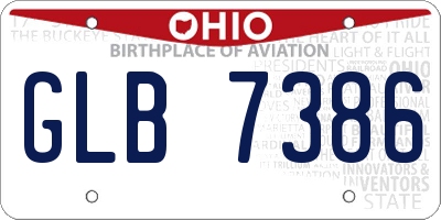 OH license plate GLB7386