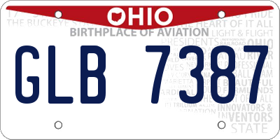 OH license plate GLB7387