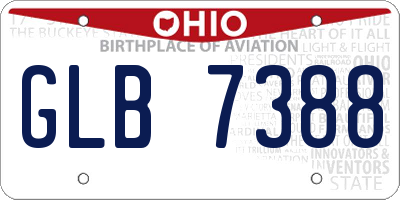 OH license plate GLB7388