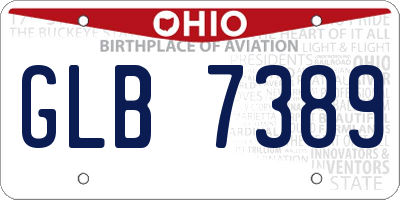 OH license plate GLB7389