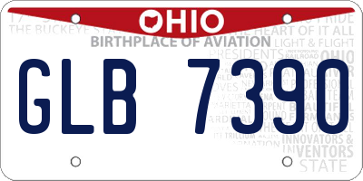 OH license plate GLB7390