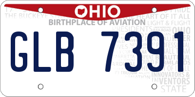 OH license plate GLB7391