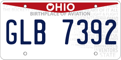 OH license plate GLB7392