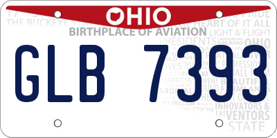 OH license plate GLB7393