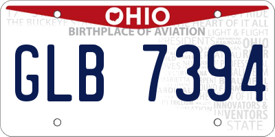 OH license plate GLB7394