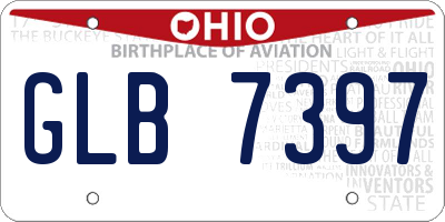 OH license plate GLB7397