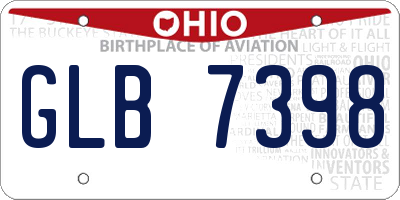 OH license plate GLB7398