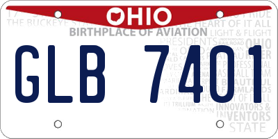 OH license plate GLB7401