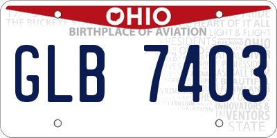 OH license plate GLB7403
