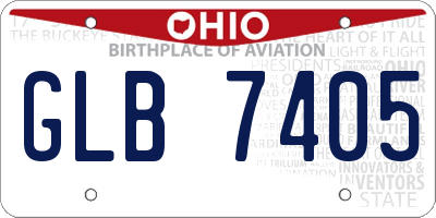 OH license plate GLB7405