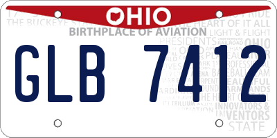 OH license plate GLB7412