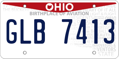 OH license plate GLB7413