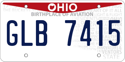 OH license plate GLB7415