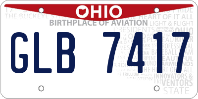 OH license plate GLB7417
