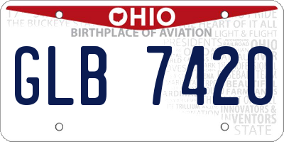 OH license plate GLB7420
