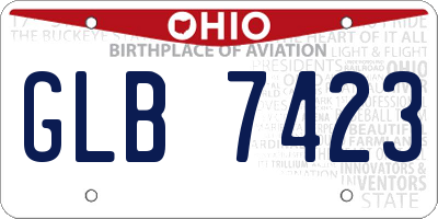 OH license plate GLB7423