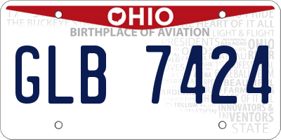 OH license plate GLB7424