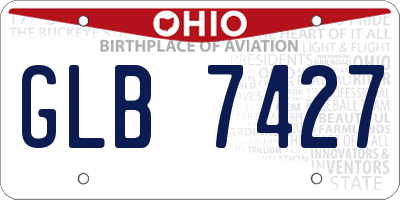 OH license plate GLB7427