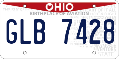 OH license plate GLB7428