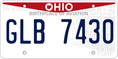 OH license plate GLB7430