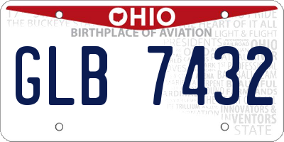 OH license plate GLB7432