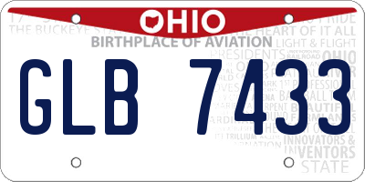 OH license plate GLB7433