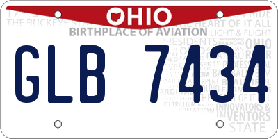 OH license plate GLB7434