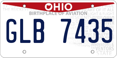 OH license plate GLB7435