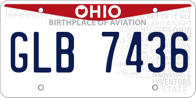 OH license plate GLB7436
