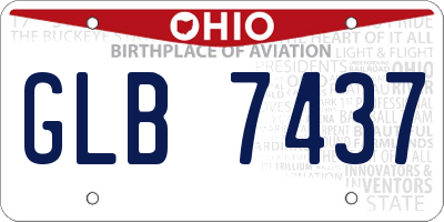 OH license plate GLB7437