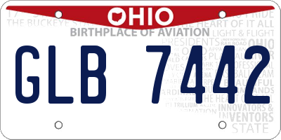 OH license plate GLB7442