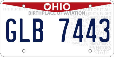 OH license plate GLB7443