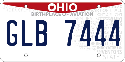 OH license plate GLB7444