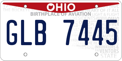 OH license plate GLB7445