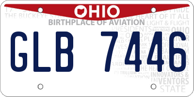 OH license plate GLB7446