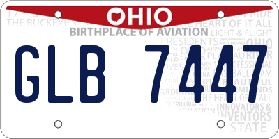 OH license plate GLB7447
