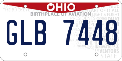 OH license plate GLB7448