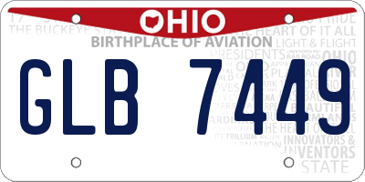 OH license plate GLB7449