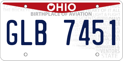 OH license plate GLB7451