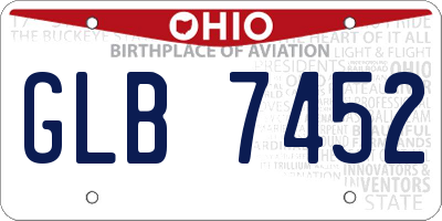 OH license plate GLB7452