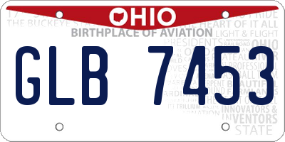 OH license plate GLB7453
